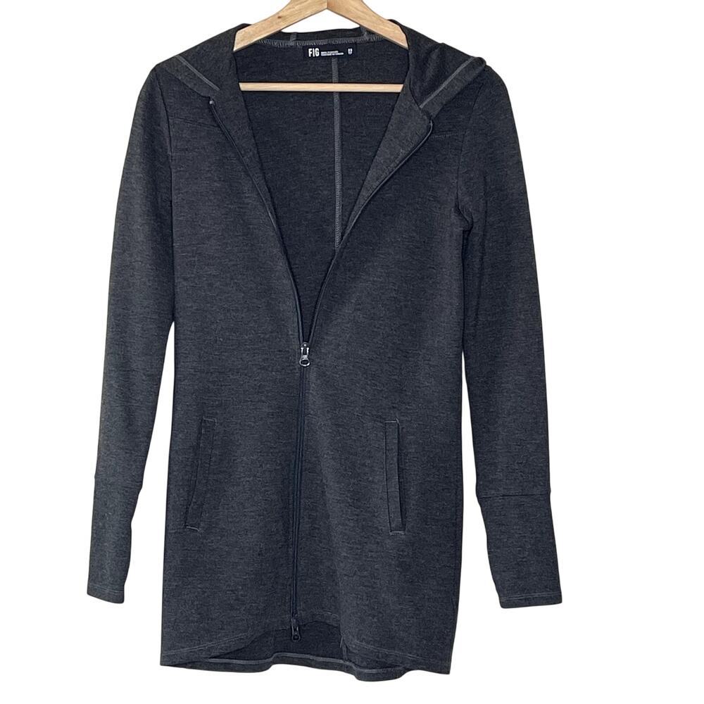 FIG Gray Long Jacket With Hoodie Women's Size XS/TP